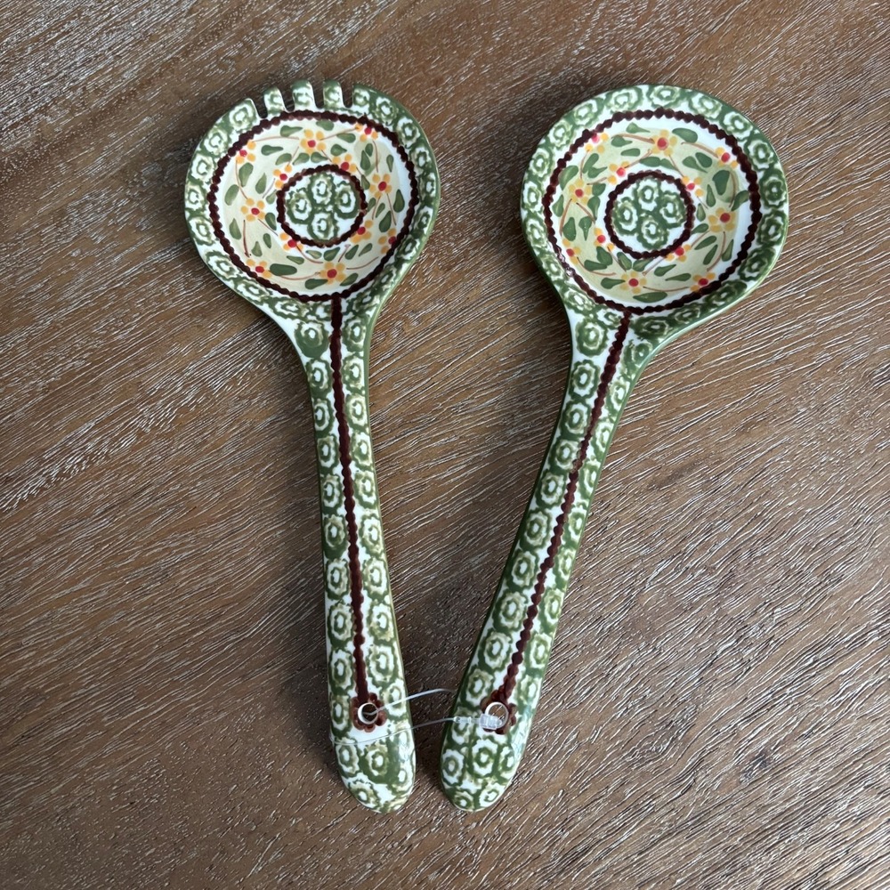Temptations Presentable Ovenware Old World Salad & more Serving Spoon Fork Set